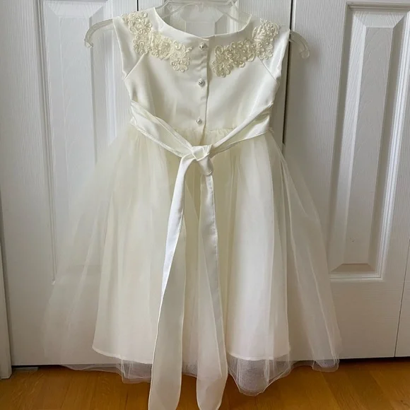 Kid Collection Ivory Flower Girl Dress SZ 4 - Picture 11 of 11